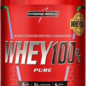 71SKdVzKJYL._AC_SL1500_.jpg Integralmedica - Whey Protein Concentrado Morango 100% Pure - 21g de Proteína por Scoop, Suplementação Alimentar Pós-Treino, Fórmula Enriquecida com BCAAs - Pote 900g