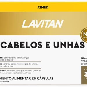 Vitaminas Cabelos e Unhas, Dourados, Lavitan, 30 cápsulas