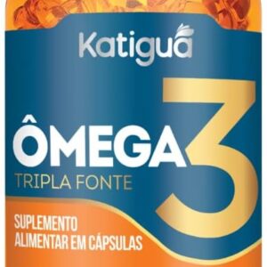 51qD7RbeiML._AC_SL1200_.jpg KATIGUÁ Ômega 3 Tripla Fonte Dha + Epa + Ala 1000Mg Katiguá 120 Cápsulas Soft Gel • 60 Doses Laranja
