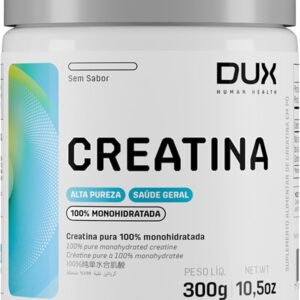 61-h7jr6OnL._AC_SL1500_.jpg Creatina Monohidratada Sem Sabor - Pote 300g - Suplementação Treino Academia, Ganho Muscular Hipertrofia, Força Energia Resistência, Suplementos Naturais - DUX HUMAN HEALTH