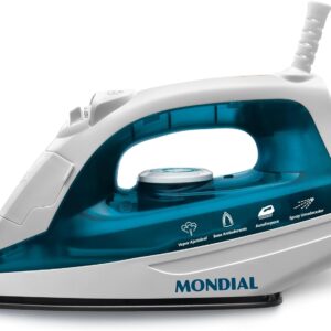 6170BI5yjEL._AC_SL1500_.jpg Ferro a Vapor, Mondial, Azul/Branco, 1200W, 220V - F-32-radardasaude