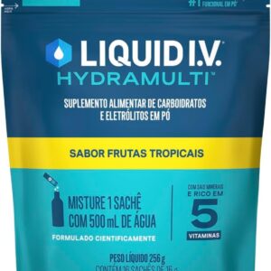 61XxXLGgecL._AC_SL1039_.jpg Liquid IV Hydramulti, Mistura de Eletrólitos em Pó Para Hidratação Rápida, 16 Sachês de 16g Cada, Sabor Frutas Tropicais-radardasaude