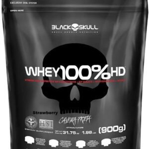 Whey 100% Hd - 900G Refil Morango, Black Skull