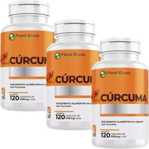 61tpDBMgHkL._AC_SL1200_.jpg Kit 3x Cúrcuma Original 500mg com 120 Cápsulas de Curcumina Floral Ervas-radardasaude