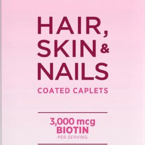 Nature's Bounty Optimal Solutions Hair, Skin & Nails Formula, with 3,000 mcg Biotin, 60 Coated Caplets-radardasaude