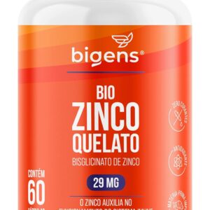 71uRj6uNh6L._AC_SL1500_.jpg Bio Zinco Quelato 29mg Quelado 60 Cápsulas Biogens