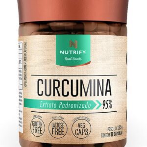 813EFaU4UHL._AC_SL1500_.jpg Nutrify - Curcumina 30 Cápsulas - Suplemento com Cúrcuma - Antioxidante e Benéfico para Saúde Articular-radardasaude