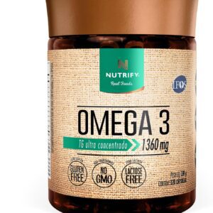 81duqDRpTQL._AC_SL1500_.jpg Nutrify - Ômega 3 TG Ultraconcentrado 1360mg - Suplemento Alimentar Enriquecido com Vitamina E - Suporte para Foco, Memória e Bem-Estar - 120 Cápsulas