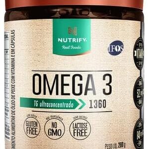 41236QIW5AL._AC_.jpg Ômega 3 TG Ultraconcentrado 1360mg Nutrify – 200 Cápsulas, Alta Pureza com Selo IFOS, Forma Triglicerídeos para Máxima Absorção