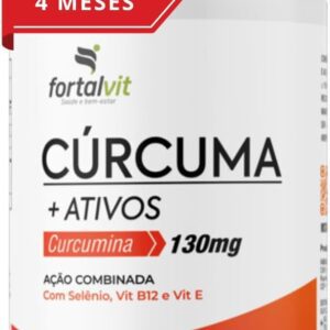 51ErwLPz5cL._AC_SL1080_.jpg Cúrcuma +Ativos Longa Duração: 4 Meses de Uso, Curcumina, Vitamina E, Selênio e B12, 120 Cápsulas, Fortalvit-radardasaude