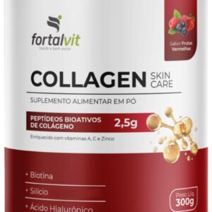 51Fms0QyvIL._AC_SL1080_.jpg COLLAGEN SKIN - 2,5g Colágeno Verisol, Silício, Biotina, Ácido Hialurônico, Vitaminas A, C e Zinco, Frutas Vermelhas, em Pó 300g, Fortalvit-radardasaude