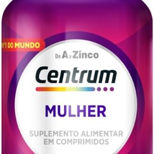 51gklMapd5L._AC_SL1200_.jpg Centrum Mulher Multivitaminico Diário, com Magnésio, Vitamina D e Vitamina B12, 60 Comprimidos