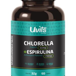 51ihnucfJ9L._AC_SL1200_.jpg Clorella + Spirulina 60 Caplets - Uvits-radardasaude