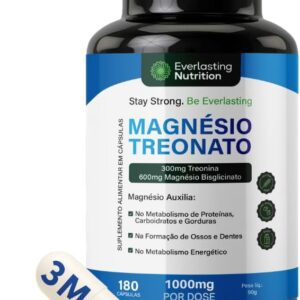 51uTS2VEkcL._AC_SL1000_.jpg Magnésio Treonato Everlasting Nutrition - Suplemento de 300mg de Treonina + 600mg de Bisglicinato de Magnésio-radardasaude