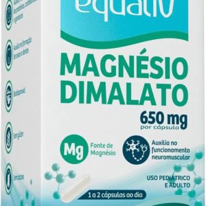 61AlnUEAoTL._AC_SL1200_.jpg Equaliv Magnésio Dimalato 650mg 60 Cápsulas