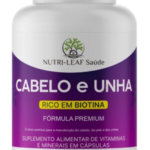 Cabelo e Unha – Com Biotina, Zinco, Colágeno e Nutrientes – Crescimento Capilar, Volume, Queda, Brilho e Pele Saudável – Fórmula Premium de Alta Absorção – NUTRI-LEAF Saúde-radardasaude
