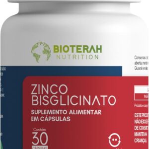 61J-D0vOkwL._AC_SL1500_.jpg Zinco Bisglicinato 30 Cápsulas BIOTERAH Suplemento Alimentar 29,59MG Original (30 Capsulas)