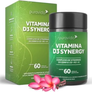 61cPAkP2mlL._AC_SL1200_.jpg Synergy Puravida, D3 2.000ui, K2 Mk7, 60 Caps PuraVida-radardasaude