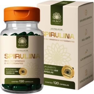 61iQQf6vVDL._AC_SL1400_.jpg Spirulina em Cápsulas Ca.Nuts 1800mg | Superalimento Natural – Rica em Proteínas, Ferro, Vitaminas – Vegana e Sem Glúten-radardasaude