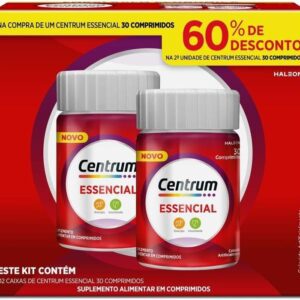 Centrum Essencial Multivitamínico Diário, com Complexo B, Vitamina D, e Magnesio, 2 Frascos com 30 Comprimidos cada