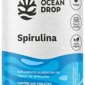 61lM5THP00L._AC_SL1200_.jpg Spirulina Ocean Drop - 240 Tabletes de 400mg-radardasaude