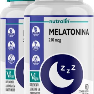 61y8A6bImcL._AC_SL1199_.jpg Melatonina Nutralín 210mcg, 60 Comprimidos, 2 Unidades-radardasaude