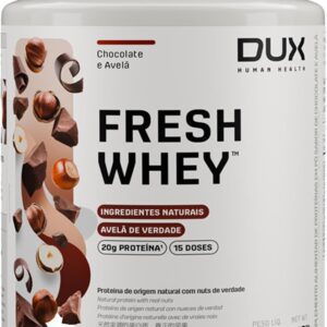 61yJFWy13oL._AC_SL1500_.jpg Fresh Whey Protein - Chocolate e Avelã 450g - 20g de Proteínas por Porção - Suplementos Naturais, Suplementação Treino Academia, Ganho Muscular Hipertrofia - DUX HUMAN HEALTH-radardasaude