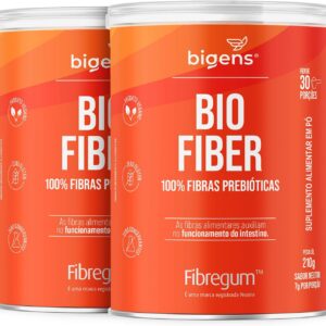 712znvYtHwL._AC_SL1500_.jpg Bio Fiber, 100% fibra solúvel prebiótica, Fibregum™, Goma Acácia, 210g, Bigens Kit 2x 210g (Kit 2, Neutro)
