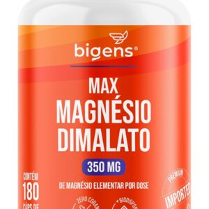 713qEbIasvL._AC_SL1500_.jpg Max Magnésio Dimalato, 350mg de magnésio elementar por dose, 180 cápsulas, Biogens