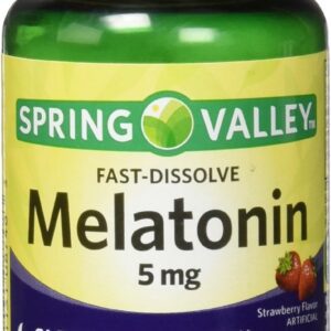 71MCqxn8Y9L._AC_SL1500_.jpg Melatonina - Spring Valley Melatonin Strawberry Flavor Dietary Supplement Fast-Dissolve Tablets, 5mg, 120 count-radardasaude