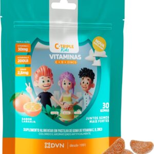 Vitamina C Gomas 30 mg + D 5 mcg + Zinco 2.5 mg 30 Unidades - C-Triple Kids - Imunidade e Antioxidante
