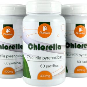 71gDGGDBltL._AC_SL1500_.jpg Kit 3 Chlorella 500 mg 60 Comprimidos Suplemento Clorela Algas Verde Comprimidos Fitonatus-radardasaude