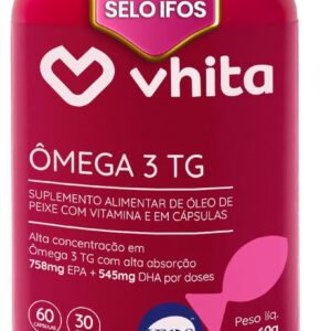 71rOPA9paL._AC_SL1500_.jpg Ômega 3 1000mg Rico em EPA DHA com Selo IFOS e Vitamina E - 60 cápsulas Vhita-radardasaude