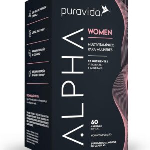 71zlDcmfB6L._AC_SL1500_.jpg Puravida Suplemento alimentar Alpha Women 60 cápsulas-radardasaude