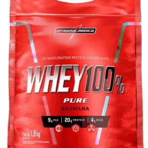 81N8ItOKV2L._AC_SL1500_.jpg Integralmédica - Whey Protein Concentrado Baunilha 100% Pure - 21g de Proteína por Scoop, Suplementação Alimentar Pós-Treino, Fórmula Enriquecida com BCAAs - Pouch 1,8kg-radardasaude