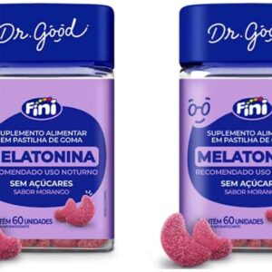 Kit 2x Melatonina Sabor Morango 2x60 Gomas Fini Dr Good-radardasaude