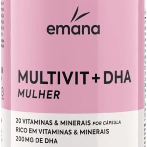 51KMaMrLEiL._AC_SL1000_.jpg Emana Suplemento Vitamínico Multivit + DHA Mulher - 30 Cápsulas