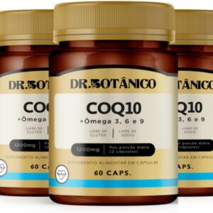 KIT 03 COQ10 + ÔMEGA 3-6-9 1.200MG 60 CAPSULAS - DR. BOTÂNICO-radardasaude