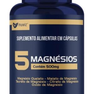 5 Magnesios Quelato Malato Taurato - 60 Capsulas Muwiz