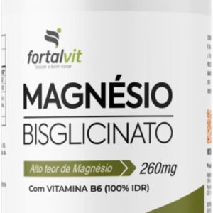 51lHXUdkUL._AC_SL1080_.jpg Magnésio Bisglicinato Longa Duração: 2 Meses de Uso, 260mg Magnésio + Vitamina B6, 120 Cápsulas, Fortalvit