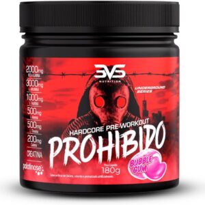 3VS Nutrition Pré Treino Prohibido 180g Sabor Chiclete