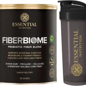 613La4SWERL._AC_SL1080_.jpg Fiber Biome - Blend de fibras e Prebiótico Essential Nutrition - Sabor Neutro + Coqueteleira oficial