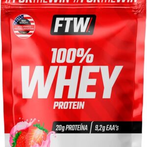 61BKaN-naXL._AC_SL1105_.jpg FTW 100% Whey Protein com Proteína Concentrada WPC, Suplemento Alimentar Pós-Treino em Pó com Fonte de Proteína do Soro do Leite, Alto Valor Biológico, Sem Glúten – Refil 900g (Sabor Morango)