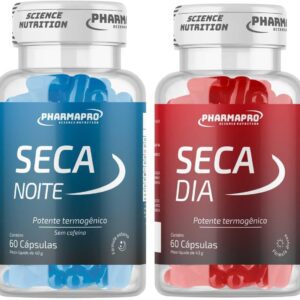 Termogenico Premium Dia e Noite Formula Noturna e Diurna Com e Sem Cafeina Potes 60 Capsulas Materia Prima Importada