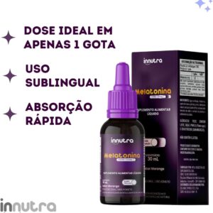 61VEKQhCroL._AC_SL1200_.jpg Melatonina em Gotas Sublingual 0,21mg por Gota INNUTRA 30ml Sabor Morango Rápida Absorção-radardasaude