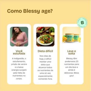 Blessy Brasil Greens - Suplemento Detox Alimentar - Sabor Manga - promove o desinchaço corporal, ajuda na eliminação de toxinas e oferece uma sensação diária de leveza e bem-estar