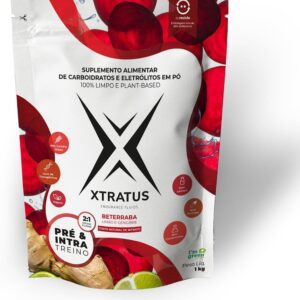 61Wy83WxQpL._AC_SL1200_.jpg XTRATUS - Suplemento com Carboidratos e Eletrólitos Pré e Intra-Treino de Beterraba Limao e Gengibre - Sem Corantes, Conservantes e Aromas. Glicose:frutose 2:1-100% Natural e Vegano -1Kg