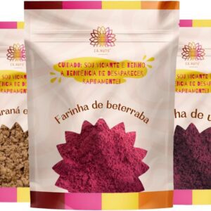 Kit Farinha de beterraba, Farinha de Uva e Guaraná em pó - 1,5Kg | Marca Ca.Nuts | Ótima kit para quem busca energia e disposição no dia a dia e em seus treinos de performance