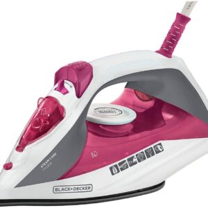 BLACK+DECKER Ferro de Passar Roupa, com Vaporizador com Base Antiaderente, Rosa, Modelo FX2200, 110V-radardasaude