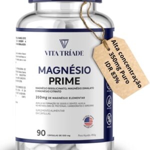 61vcx3RIrXL._AC_SL1500_.jpg Magnésio concentrado 350mg bisglicinato, dimalato, citrato - 90 cáps 83% IDR - Vita Tríade-radardasaude